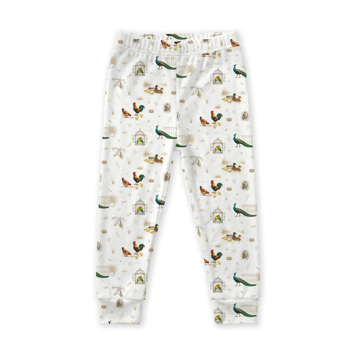 Open Meadows Bamboo Kids Long Pants in Bird print