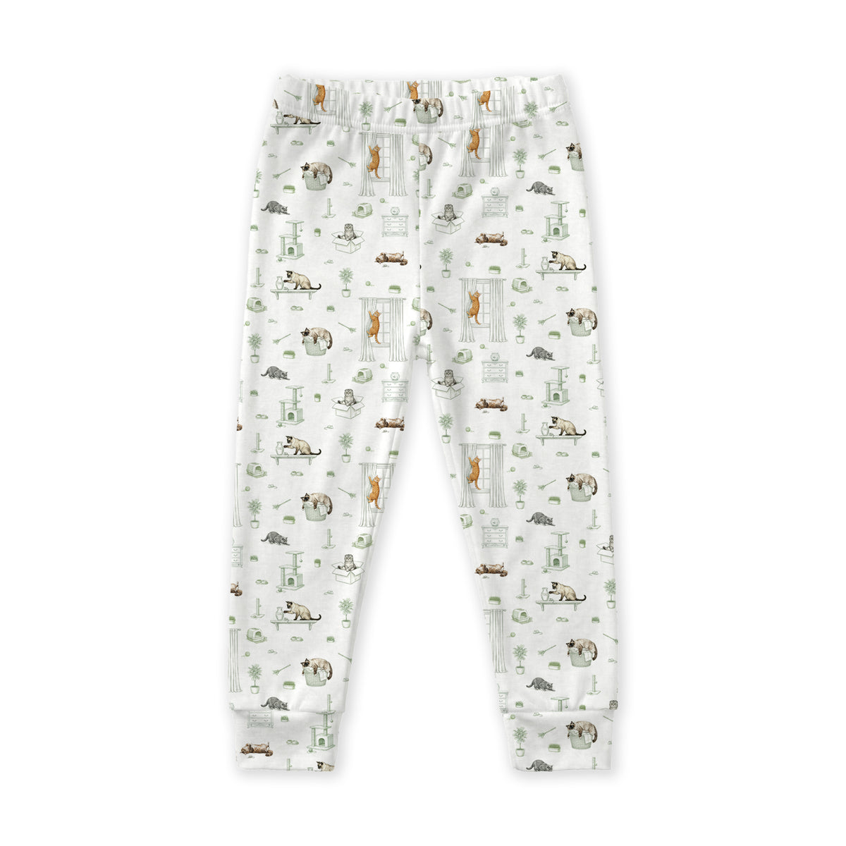 Open Meadows Bamboo Kids Long Pants in Cat print
