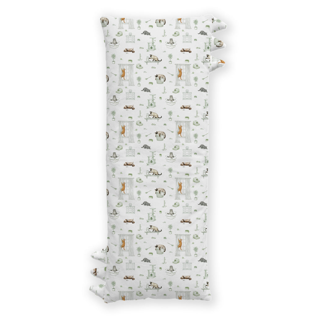Open Meadows Bamboo Kids Pillow with Sorona® Filling in Cat print