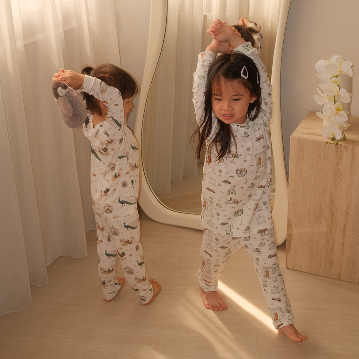 Open Meadows long-sleeve lifestyle — open-meadows-bamboo-kids-long-pants — 1