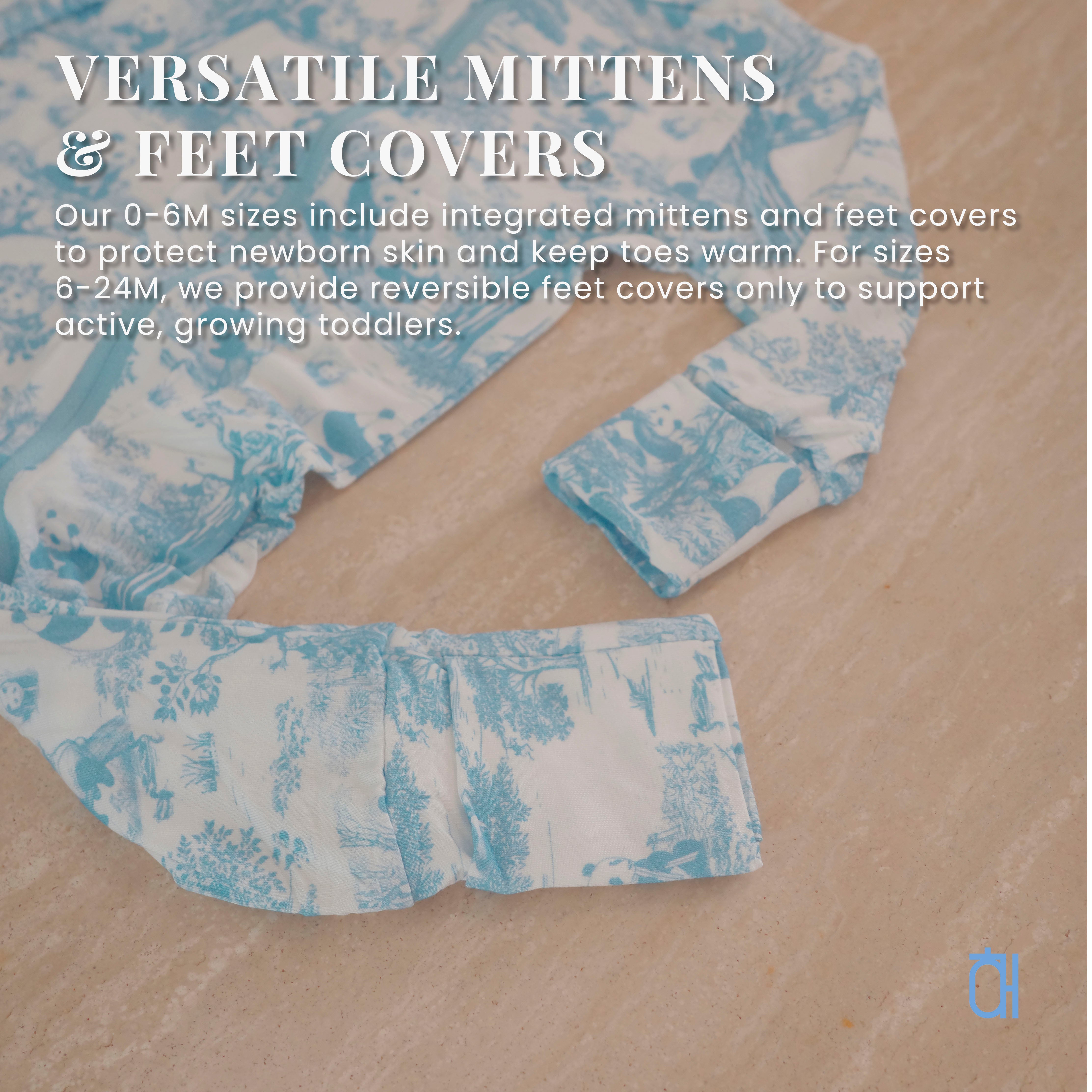 Hae Hae Porcelain Panda Bamboo Zip Sleep Suit Romper with HaeZip™