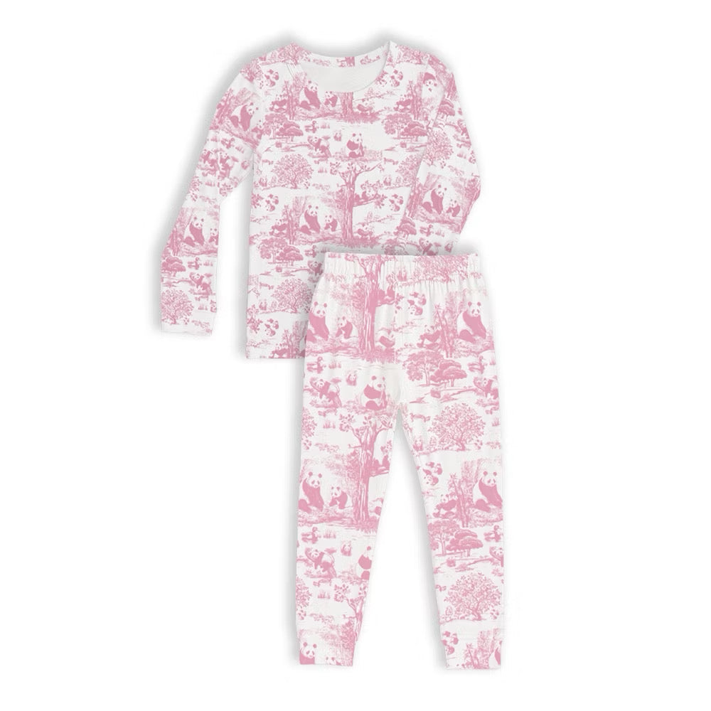 Long sleeve bamboo pyjamas for kids, pink — cooling fabric for Singapore