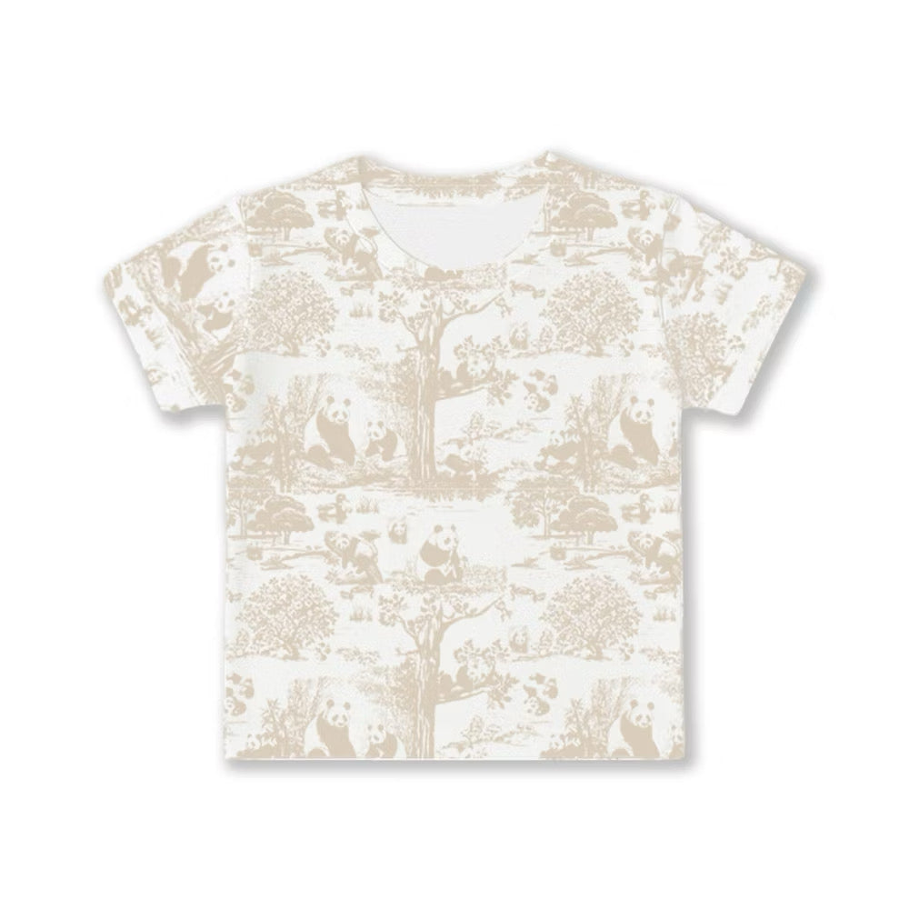 Bamboo kids pyjamas, beige, short sleeve, — OEKO-TEX® certified clothing