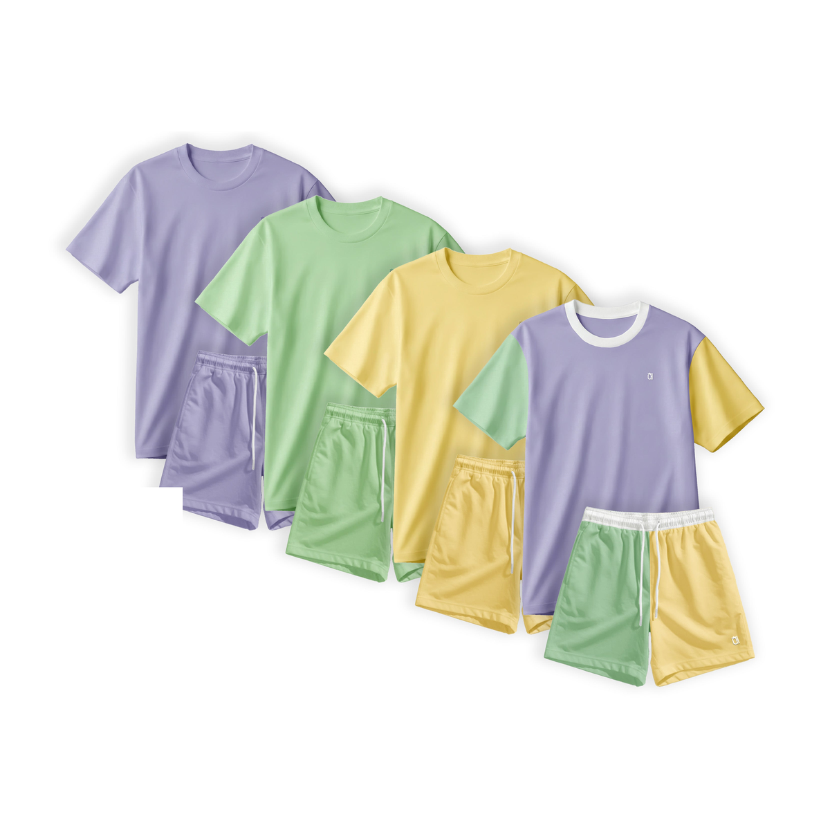 Clean white product hero v3 — The Farmer’s Market Adult Unisex Bamboo Lounge Set – Short Sleeve T-Shirt & Shorts