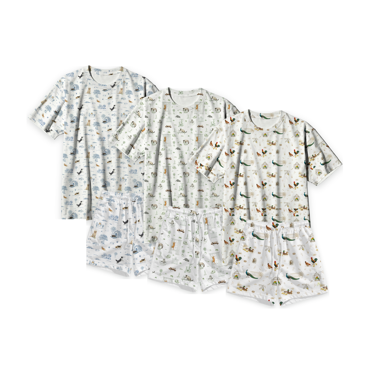 Clean white product hero v3 — Open Meadows Adult Unisex Bamboo Lounge Set – Short Sleeve T-Shirt & Shorts