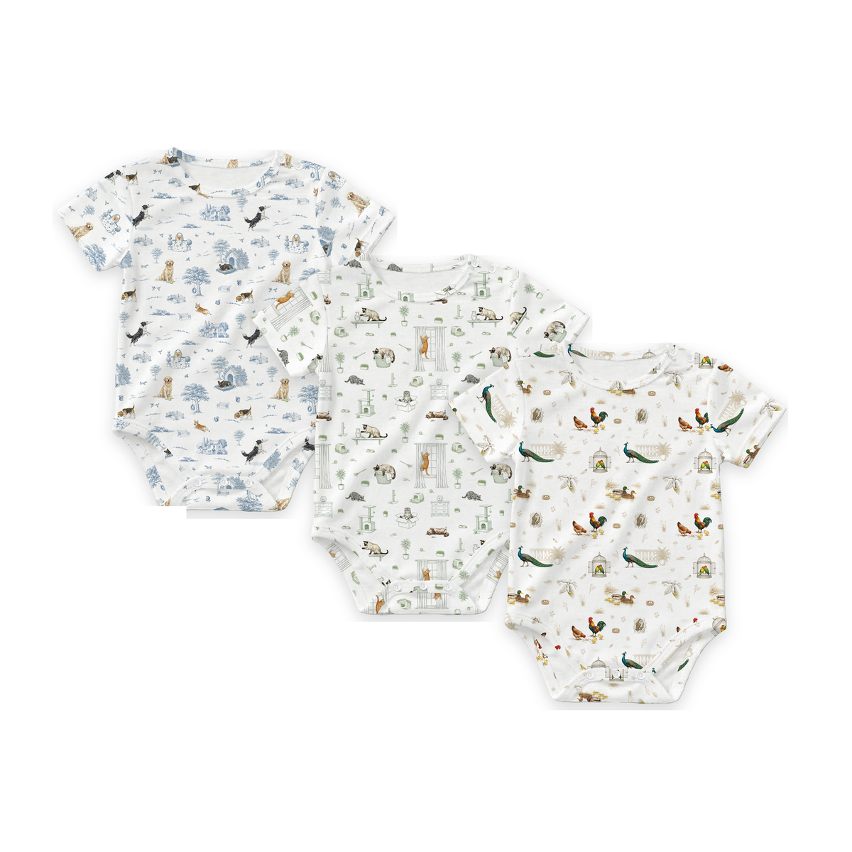 Clean white product hero v3 — Open Meadows Bamboo Snap Romper Onesie