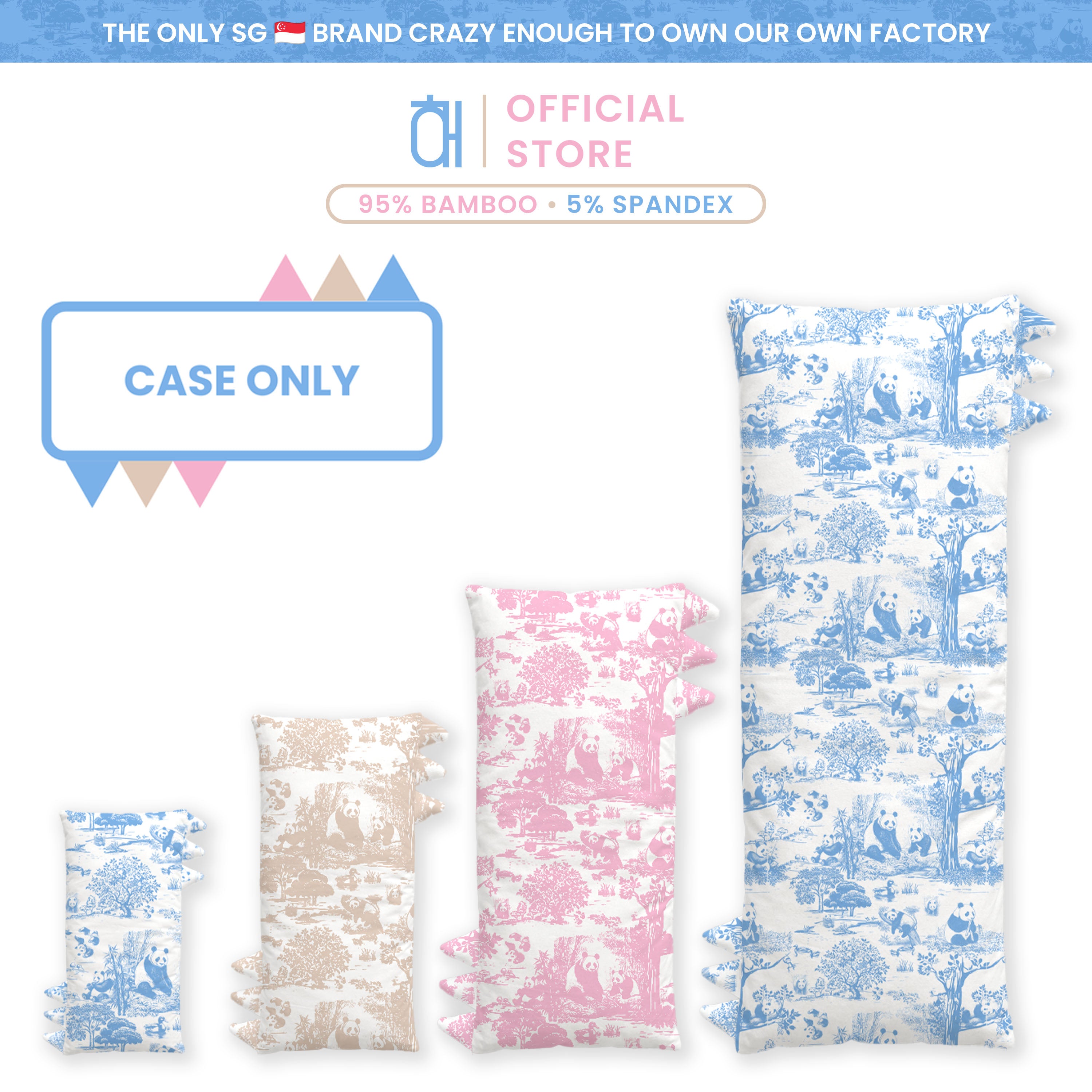 Hae Hae Porcelain Panda Bamboo Bamboo kids Pillowcase