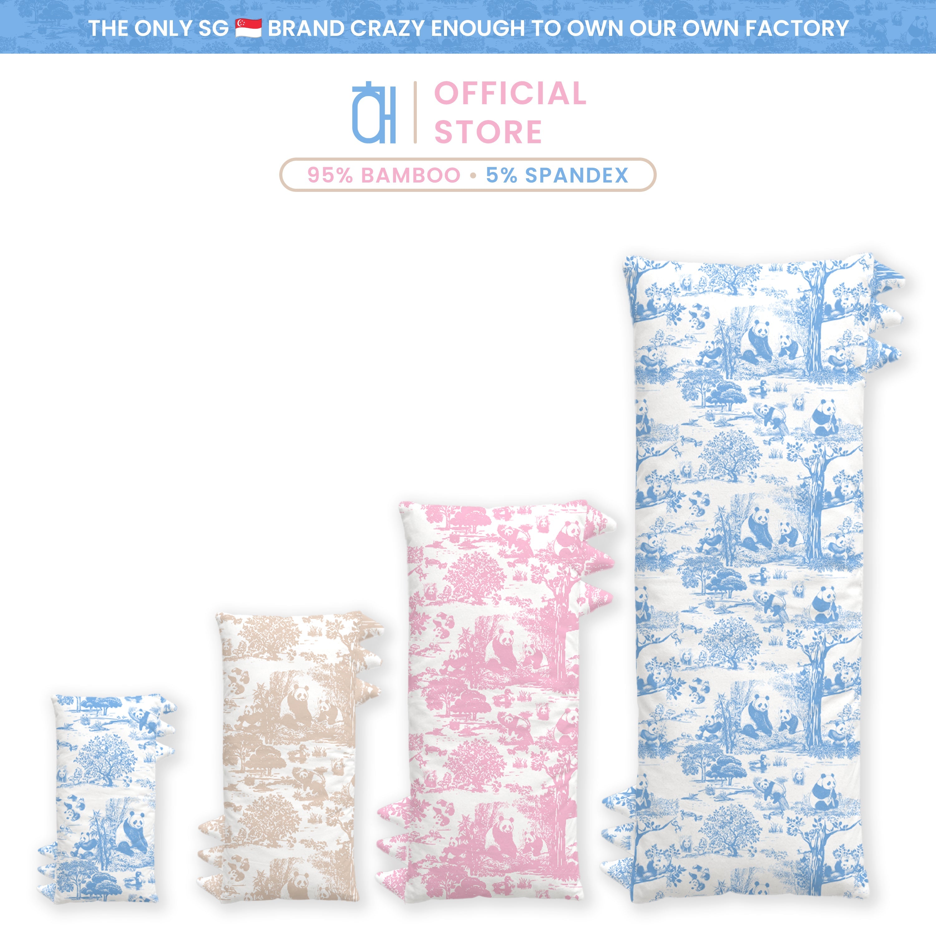 Porcelain Panda bamboo kids pillow