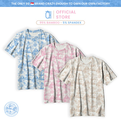 Porcelain Panda Adult Unisex Bamboo Short Sleeve Top | Ultra-Soft, Breathable & Cooling Loungewear