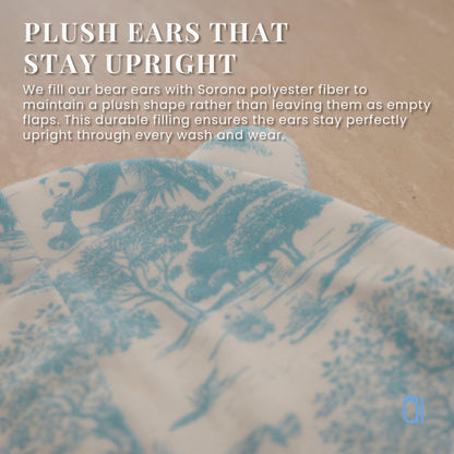 Hae Hae Signature Porcelain Panda Bear Bamboo Baby Beanie with Sorona® Stuffed Ears