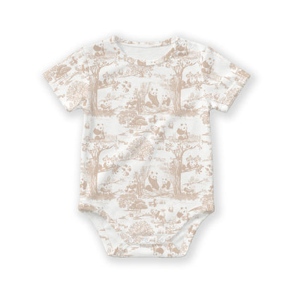Hae Hae Signature Porcelain Panda Bamboo Snap Romper Onesie