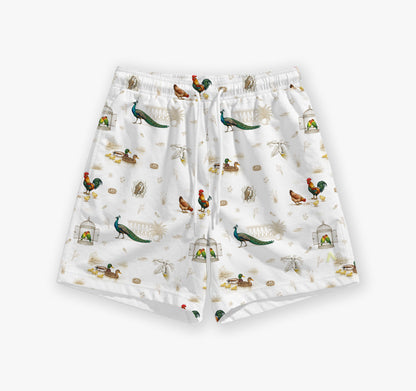 Open Meadows Adult Unisex Bamboo Lounge Shorts in Bird print