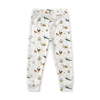 Open Meadows Bamboo Kids Long Pants in Bird print