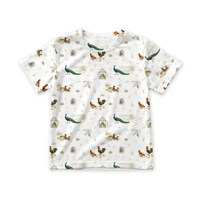 Open Meadows Bamboo Kids Short Sleeve Shirt in Bird print