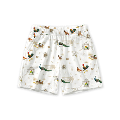 Open Meadows Bamboo Kids Shorts in Bird print