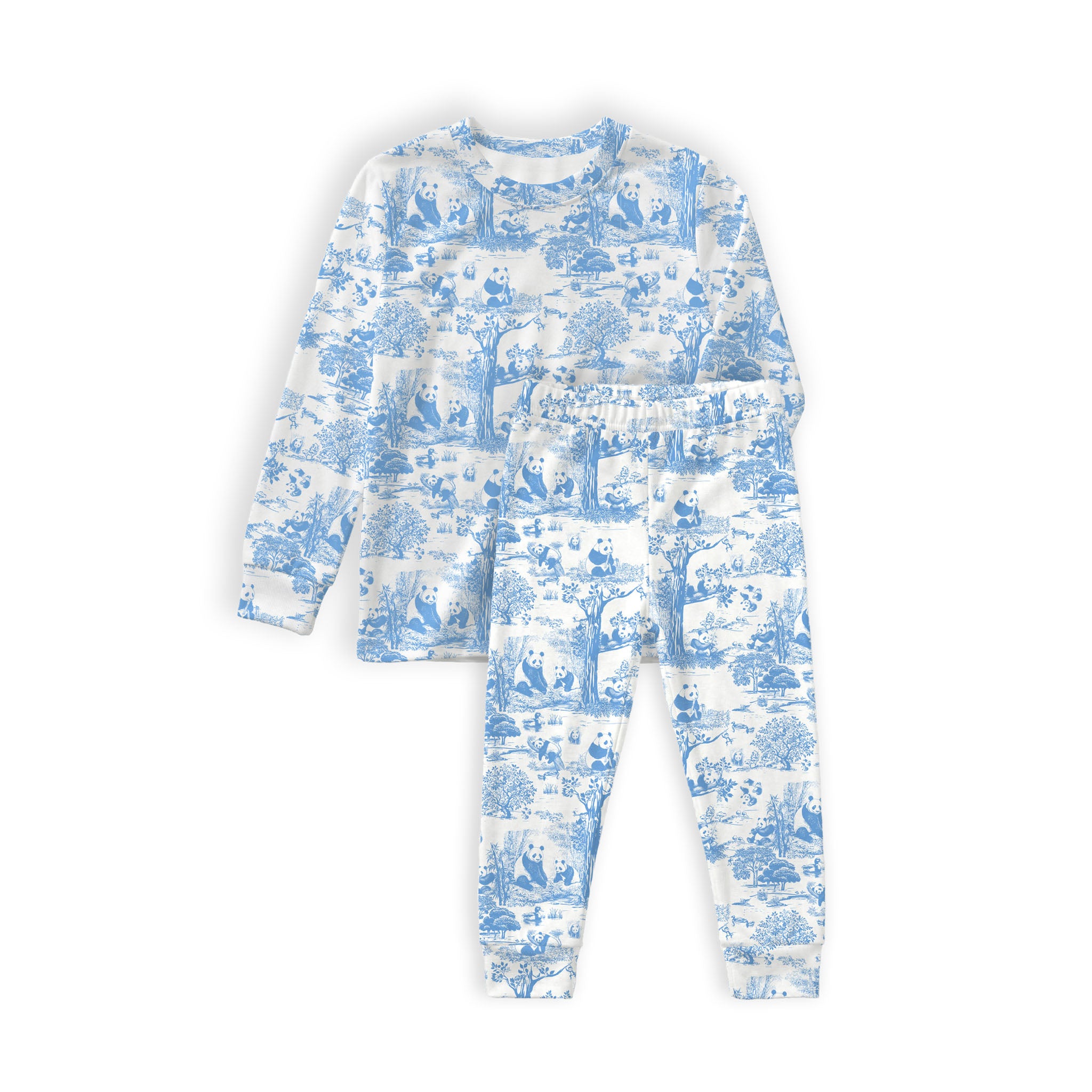 Hae Hae Porcelain Panda Bamboo Kids Long Sleeve Pajamas 2PC Set