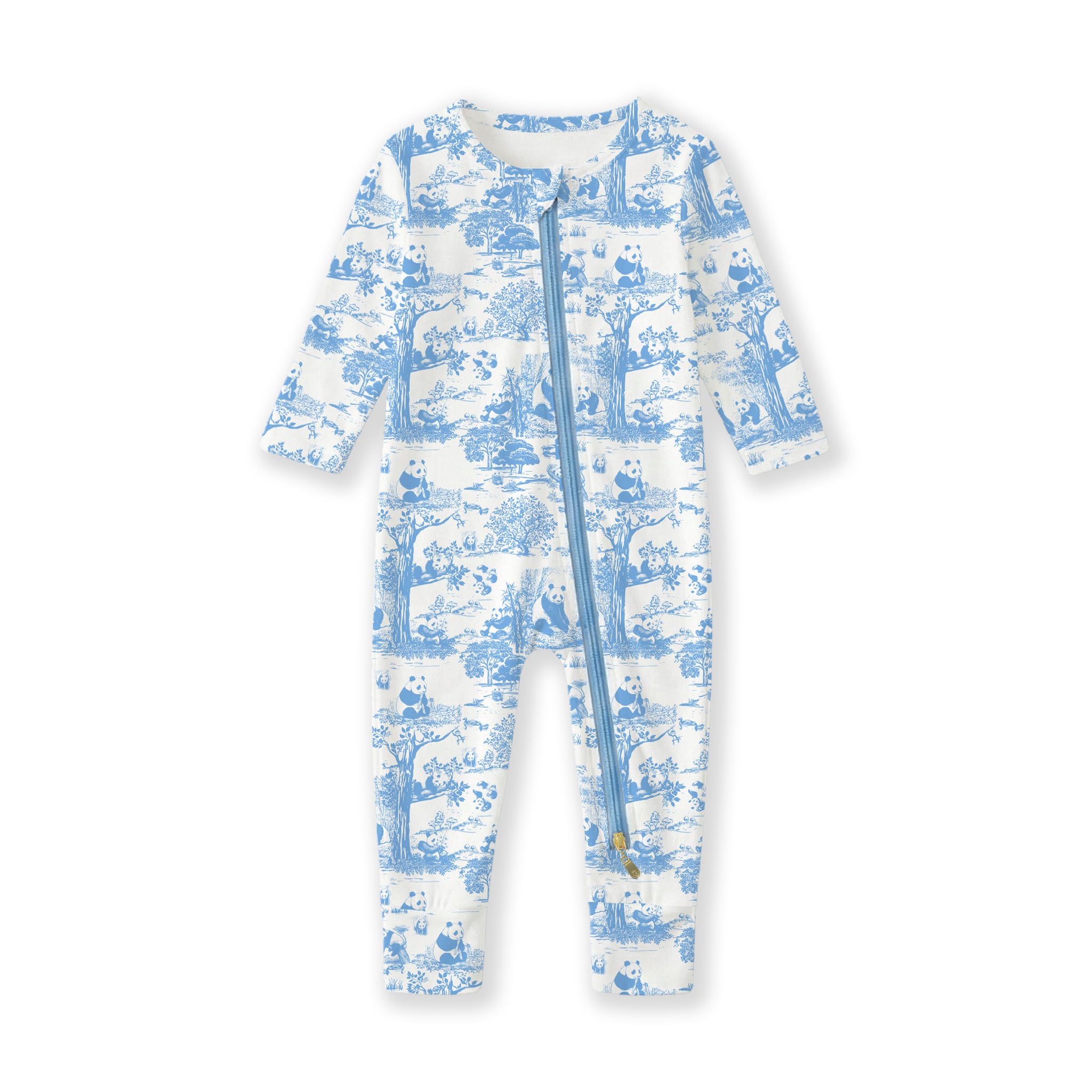 Hae Hae Porcelain Panda Bamboo Zip Sleep Suit Romper with HaeZip™