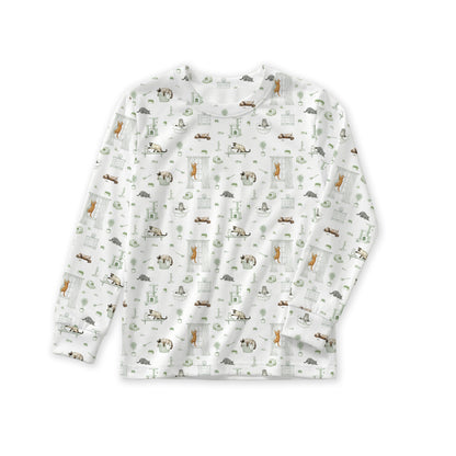 Open Meadows Bamboo Long Sleeve Shirt in Cat print