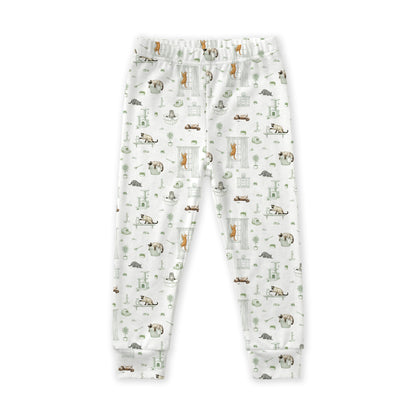 Open Meadows Bamboo Kids Long Pants in Cat print