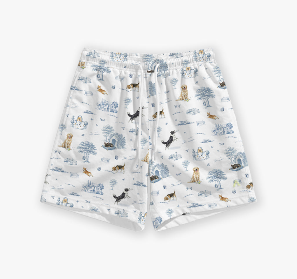 Open Meadows Adult Unisex Bamboo Lounge Shorts in Dog print