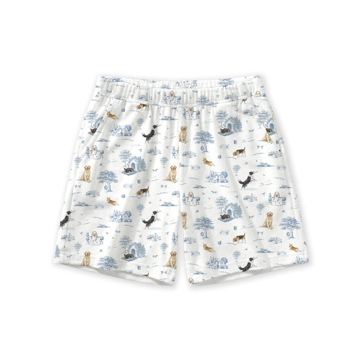 Open Meadows Bamboo Kids Shorts in Dog print