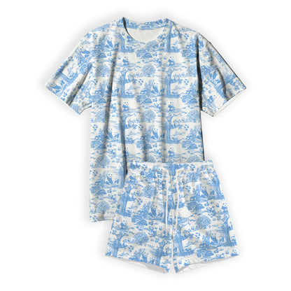 Porcelain Panda Adult Unisex Bamboo Lounge Set – Short Sleeve T-Shirt & Shorts | Ultra-Soft, Breathable & Cooling Loungewear