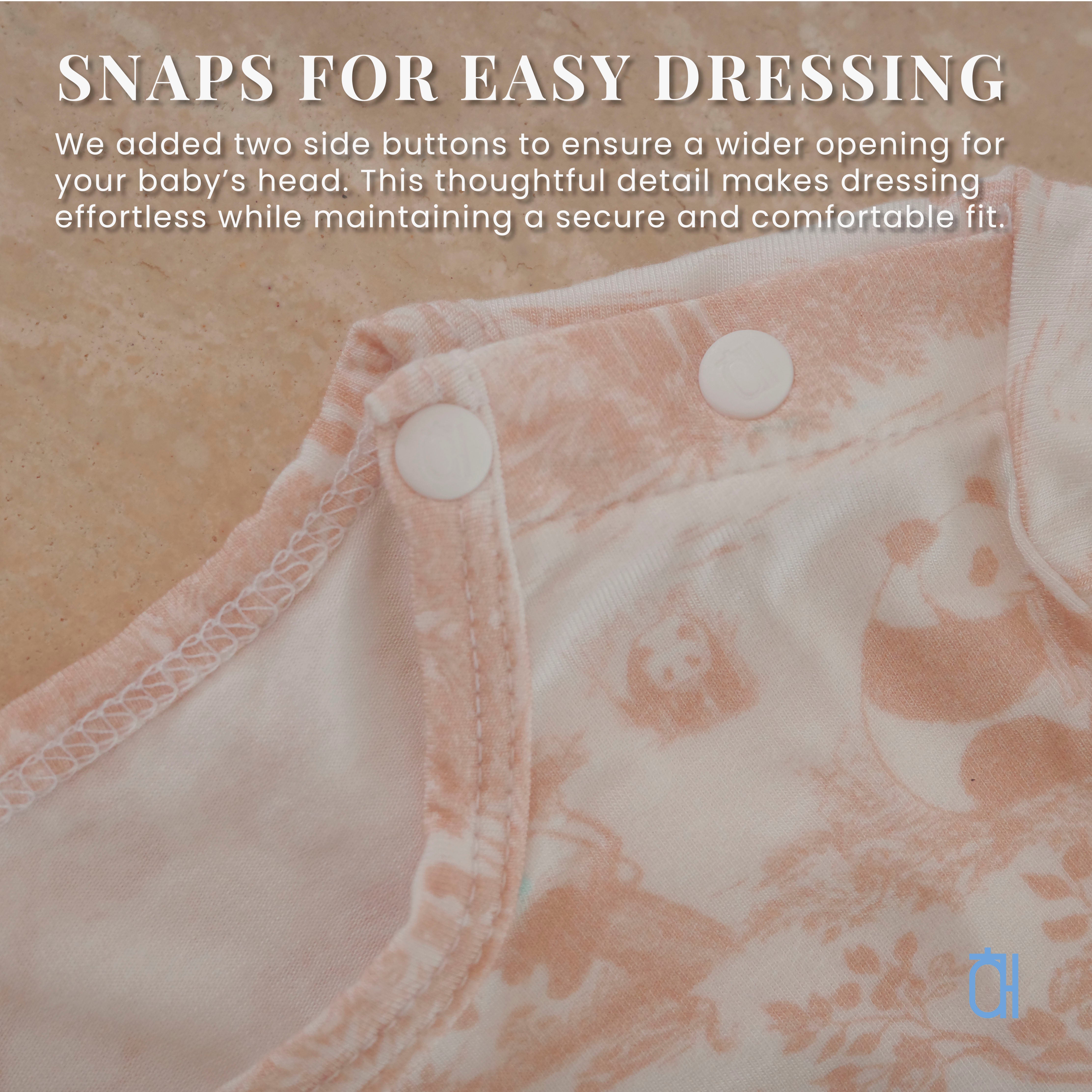 Hae Hae Signature Porcelain Panda Bamboo Snap Romper Onesie