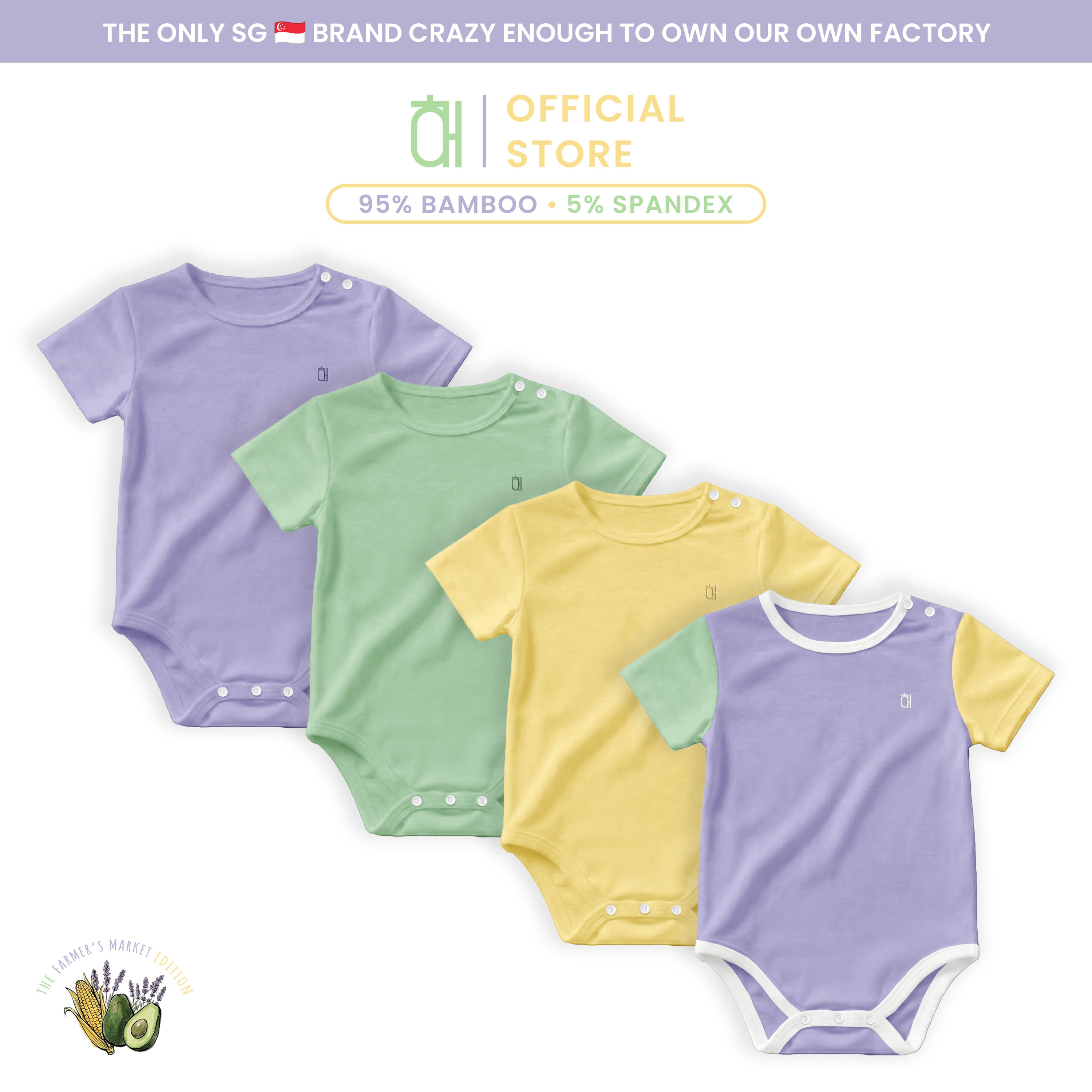 The Farmer's Market Bamboo Snap Romper Onesie