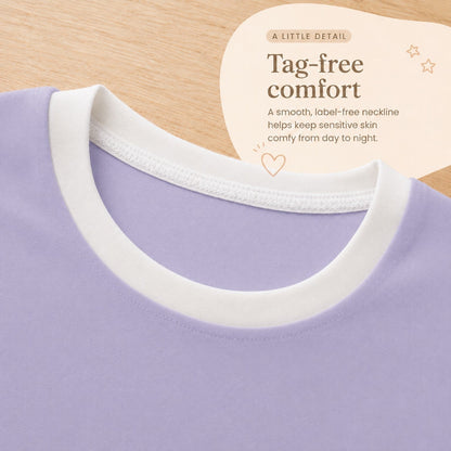 Farmer's Market bamboo kids pyjamas tag-free neckline detail