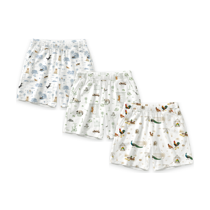 Clean white product hero v3 — Open Meadows Bamboo Kids Shorts
