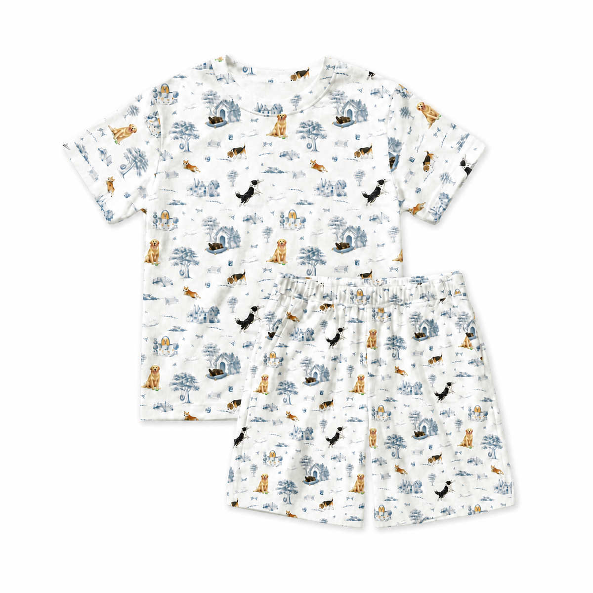 Open Meadows Dog short-sleeve shirt and shorts set
