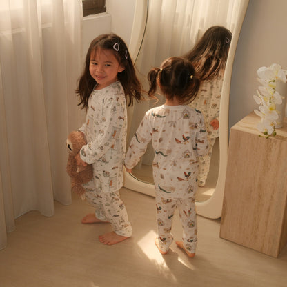 Open Meadows long-sleeve lifestyle — open-meadows-bamboo-kids-long-sleeve-pyjamas-2pc-set — 2