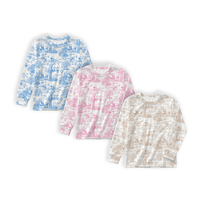 Clean white product hero v3 — Porcelain Panda Bamboo Long Sleeve Shirt