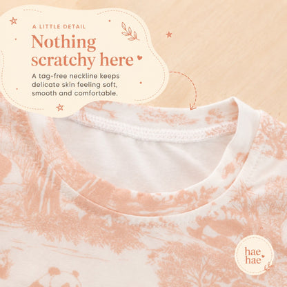 Porcelain Panda bamboo kids pyjamas tag-free neckline detail