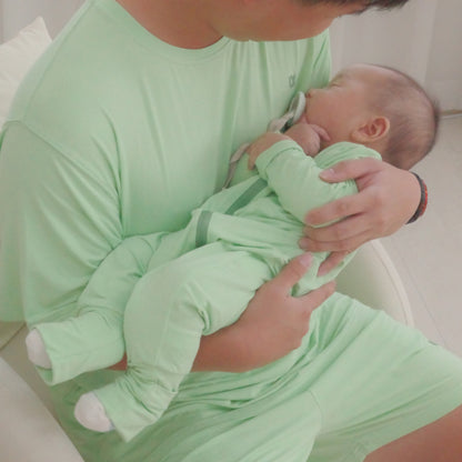The Farmer's Market Bamboo Zip Sleep Suit Romper with HaeZip™
